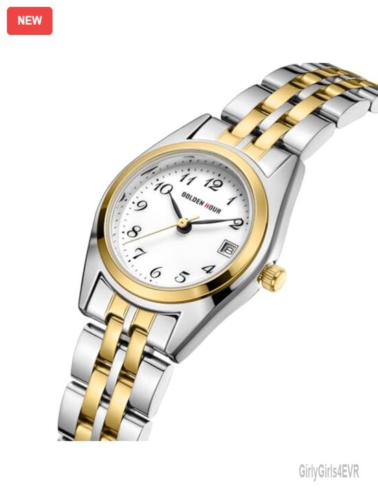 Women\'s Stainless Steel Bracelet Analog Watch with White Dial